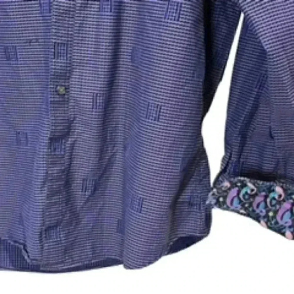 Marco Brunelli Long Sleeve Button Up Shirt‎ W/ Contrasting flip Cuffs Mens Sz XL - Picture 6 of 10